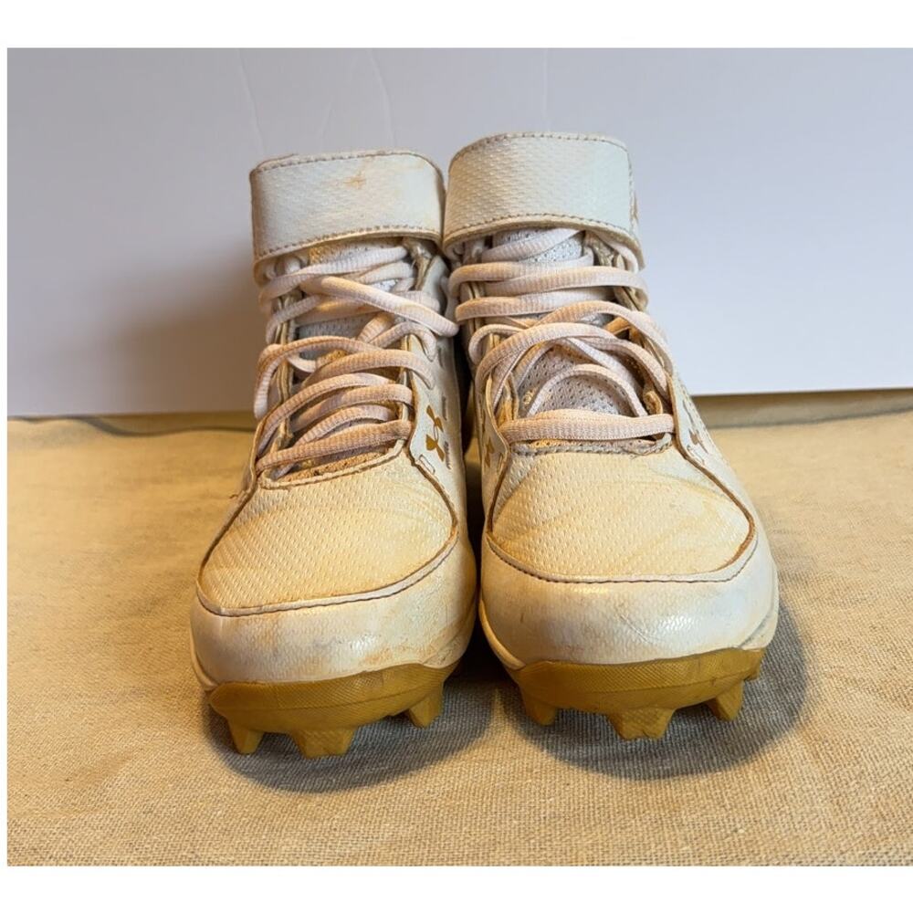 Under Armour Kids Cleats US 2.5Y High-top Rubber Cream Gold - Picture 4 of 9